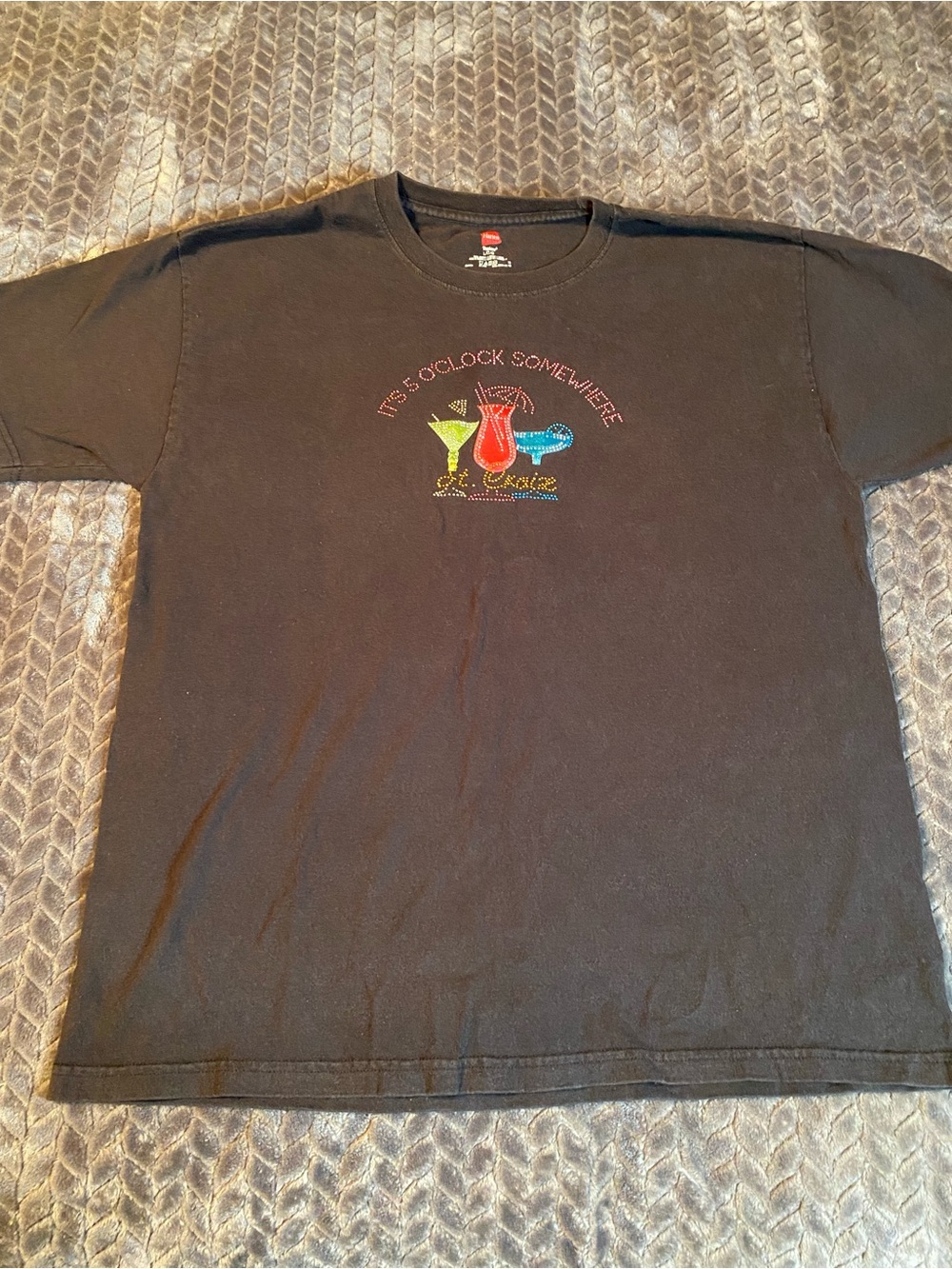Black Graphic Tee - 'It's 5 O'Clock Somewhere'